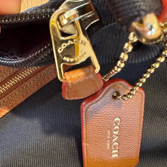 Coach Dark Blue Crossbody Bag with Tan Details - Picture 7 of 10